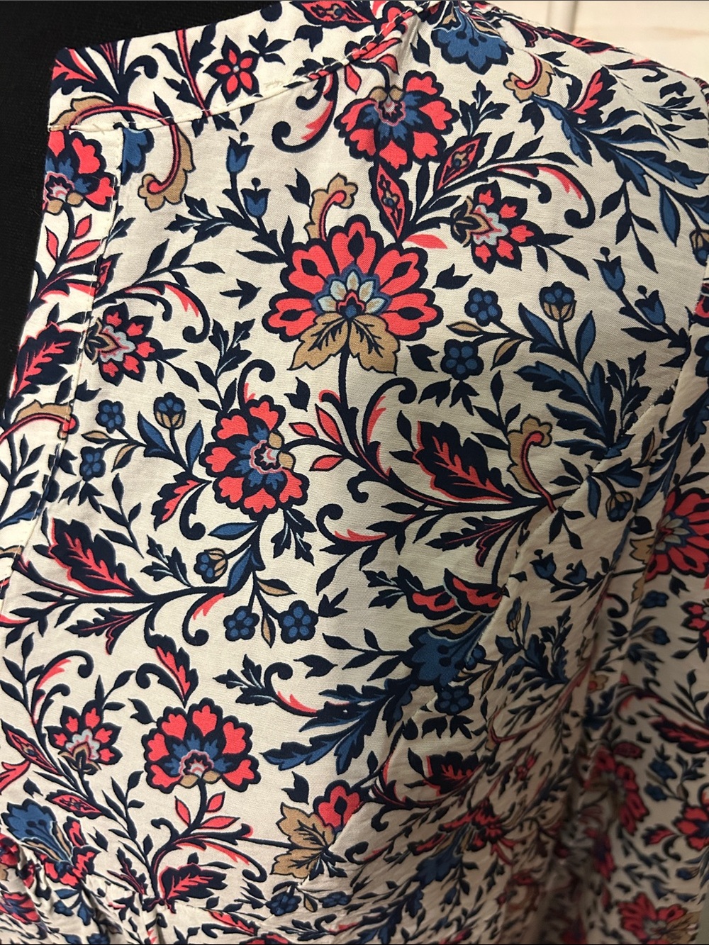 St. John's Bay Floral Button-Up Shirt - White, Red, Blue - Picture 4 of 5